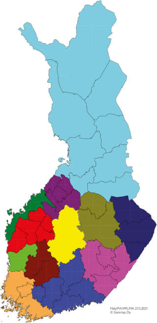 Vuoden 2023 paikallisyksiköt kartalla.